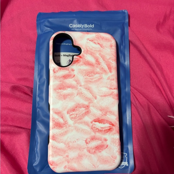 Casely Bold Pink and White Phone Case - Picture 1 of 4
